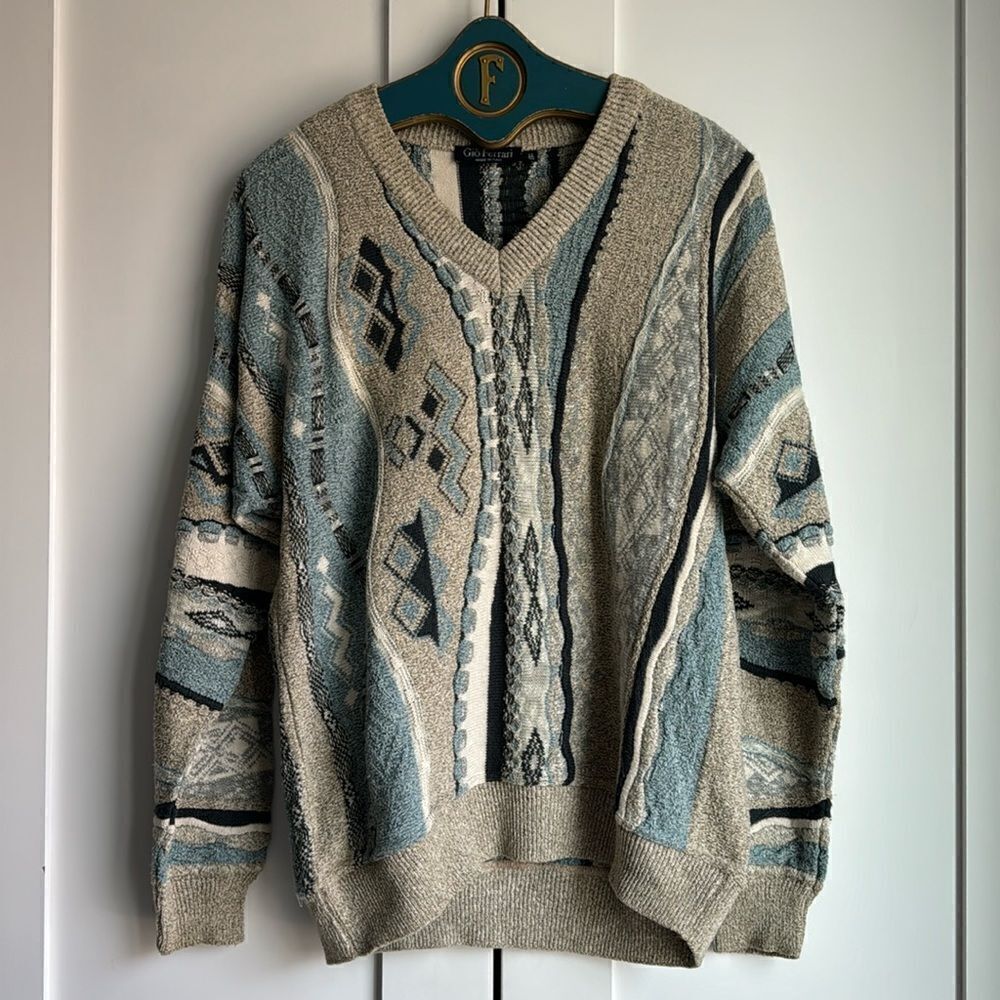Vintage Giò Ferrari V-Neck Sweater - M